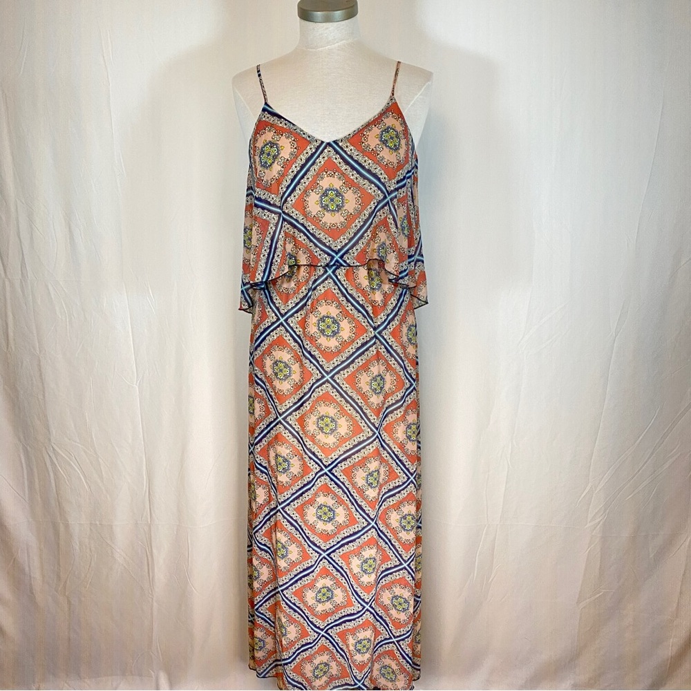 Charlotte Russe long boho maxi dress, spaghetti straps , size Small